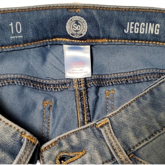 New SO Girl's Ultimate Knit Jeggings Blue Jean Leggings Comfy Size 10 - Picture 6 of 9